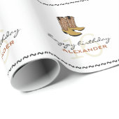 Cowboy Boots-Personalized 16th Birthday Cadeaupapier (Rol Hoek)