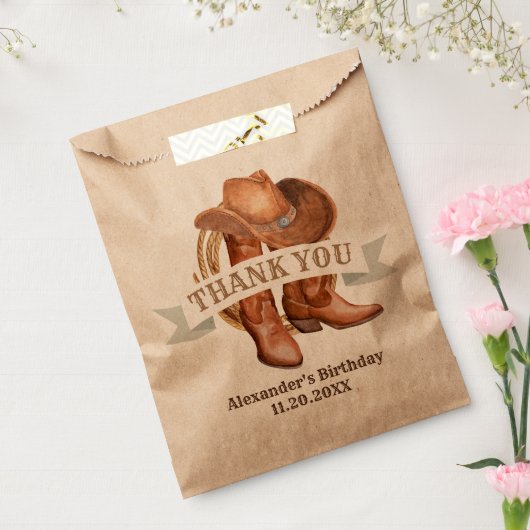 Cowboy Boots, Pet en Lasso Bedankzakje (Gezegeld)