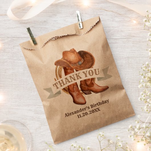 Cowboy Boots, Pet en Lasso Bedankzakje (Geknipt)