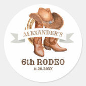 Cowboy Boots, Pet en Lasso Ronde Sticker (Voorkant)