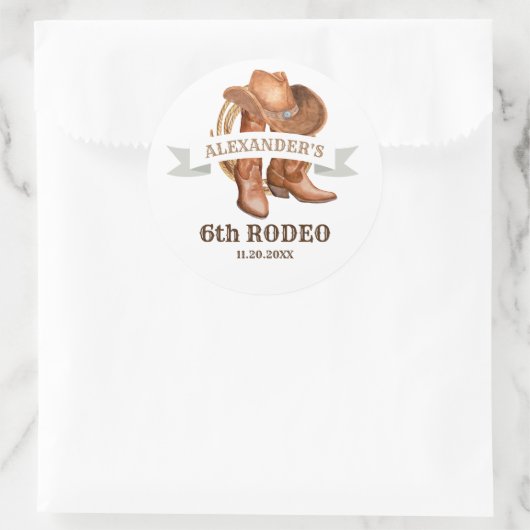 Cowboy Boots, Pet en Lasso Ronde Sticker (Tas)