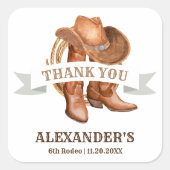 Cowboy Boots, Pet en Lasso Square Sticker (Voorkant)