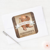Cowboy Boots, Pet en Lasso Vierkante Sticker (Envelop)