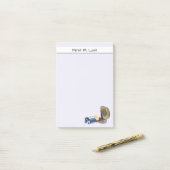 Cowboy Boots, Pet, handschoenen en foto's met blik Post-it® Notes (Op bureau)