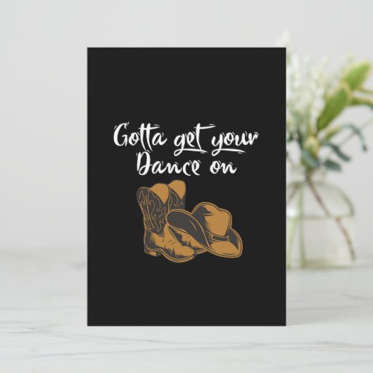 Cowboy Boots Pet Line Dance Music Country Cadeau Kaart (Staand voorkant)