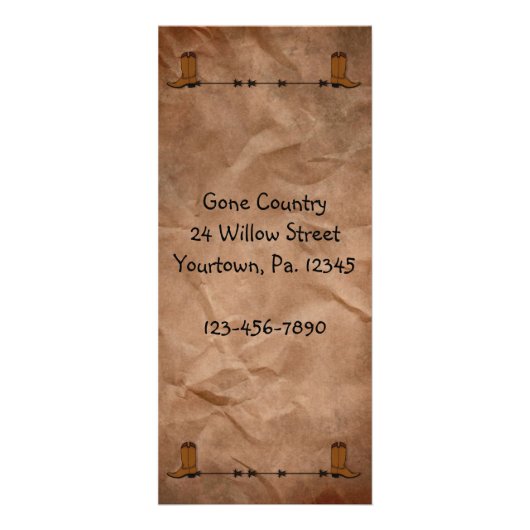 Cowboy Boots Rack Kaart (Voorkant)