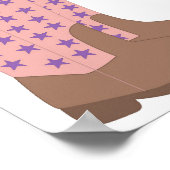 Cowboy Boots Roze Bruin Paarse Sterren Poster (Hoek)