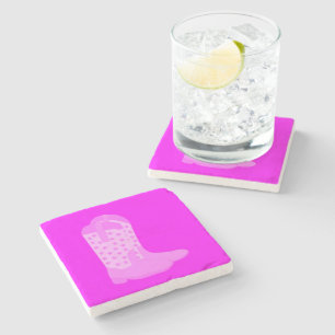 Cowboy Boots Roze Sterren Stenen Onderzetter