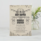 Cowboy Boots Rustic Country Baby shower Kaart (Staand voorkant)