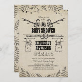 Cowboy Boots Rustic Country Baby shower Kaart (Voorkant / Achterkant)