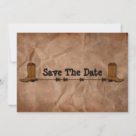 Cowboy Boots sparen de datum Save The Date (Voorkant)