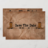 Cowboy Boots sparen de datum Save The Date (Voorkant / Achterkant)