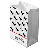 Cowboy Boots Spurs Silhouette Pattern Bandana Medium Cadeauzakje (Voorkant Gekanteld)