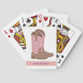 Cowboy Boots Stars Paarse Roze Bruin Personalisere Pokerkaarten (Achterkant)