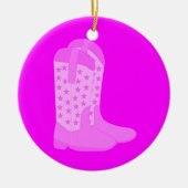 Cowboy Boots Stars Roze Keramisch Ornament (Voorkant)