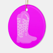 Cowboy Boots Stars Roze Keramisch Ornament (Links)