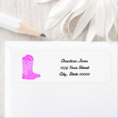 Cowboy Boots Stars Roze Personaliseer Retour Adres Etiket (Insitu)