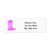Cowboy Boots Stars Roze Personaliseer Retour Adres Etiket (Voorkant)