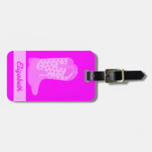 Cowboy Boots Stars Roze Personaliseren Bagagelabel (Voorkant horizontaal)