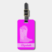 Cowboy Boots Stars Roze Personaliseren Bagagelabel (Voorkant verticaal)