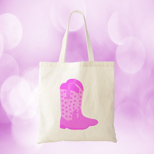 Cowboy Boots Stars Roze Tote Bag
