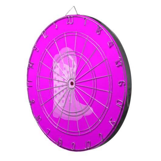 Cowboy Boots Sterren Roze Achtergrond Dartbord (Voorkant Rechts)