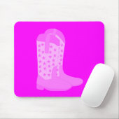 Cowboy Boots Sterren Roze Achtergrond Muismat (Met muis)