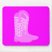 Cowboy Boots Sterren Roze Achtergrond Muismat (Voorkant)