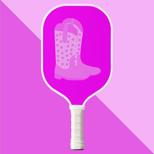 Cowboy Boots Sterren Roze Achtergrond Pickleball Paddle