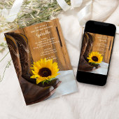 Cowboy Boots Sunflower Land Western Baby shower Kaart