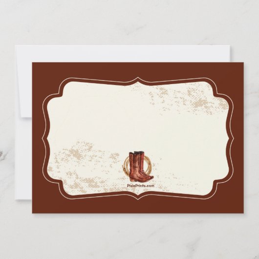 Cowboy Boots Two Photo Birthday Party Invitation Kaart (Achterkant)