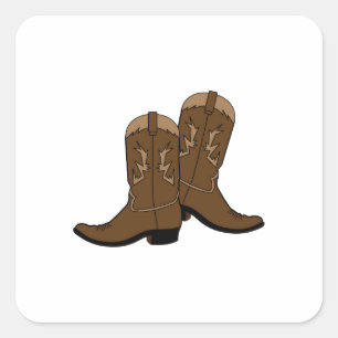 Cowboy Boots Vierkante Sticker
