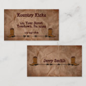Cowboy Boots Visitekaartje (Voorkant / Achterkant)