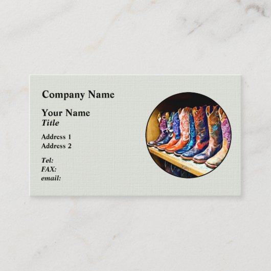 Cowboy Boots Visitekaartje (Voorkant)