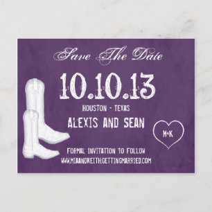 Cowboy Boots Wedding Save the Date Briefkaart