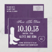 Cowboy Boots Wedding Save the Date Briefkaart (Voorkant / Achterkant)