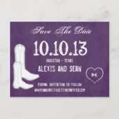 Cowboy Boots Wedding Save the Date Briefkaart (Voorkant)