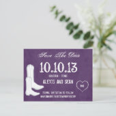 Cowboy Boots Wedding Save the Date Briefkaart (Staand voorkant)