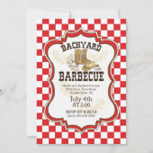 Cowboy Boots Westerne achtertuin Barbecue Uitnodig Kaart (Voorkant)