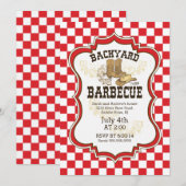 Cowboy Boots Westerne achtertuin Barbecue Uitnodig Kaart (Voorkant / Achterkant)