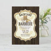 Cowboy Boots Westerne Barbecue Uitnodiging (Staand voorkant)