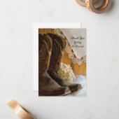 Cowboy Boots Westerne bruiloft Notitiekaartje (Voorkant / Achterkant in situ)