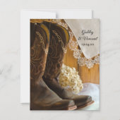 Cowboy Boots Westerne bruiloft opslaat datum Magnetische Uitnodiging (Voorkant)