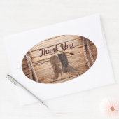 Cowboy Boots Westerne land bruiloft bedankt Ovale Sticker (Envelop)