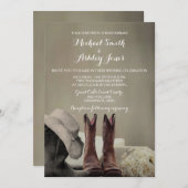 Cowboy Boots Westerne Rustic Wedding Invitations Kaart (Voorkant / Achterkant)