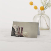 Cowboy Boots Westerne Trouwplaats Escort Kaarten Plaatskaartje (Achterkant)