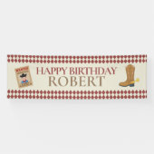 Cowboy Boots Wild West Child's Birthday Banner (Horizontaal)
