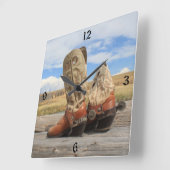 Cowboy Boots Yeehaw Genummerde wandklok (Hoek)