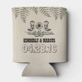 Cowboy Boots Zonnebloem en Hoefijzers Rustiek Blikjeskoeler (Achterkant)