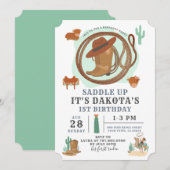 Cowboy Boy Birthday Uitnodiging (Voorkant / Achterkant)